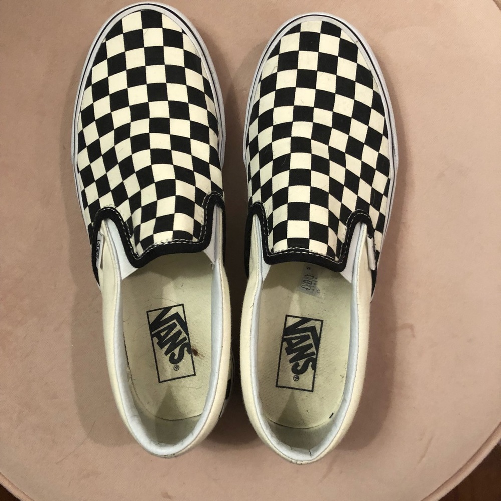 Checkered slip on Vans